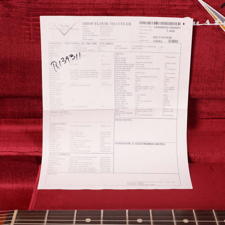 Fender Custom Shop 1960 Stratocaster Ultimate Relic Masterbuilt Dennis Galuszka 3-Tone Sunburst