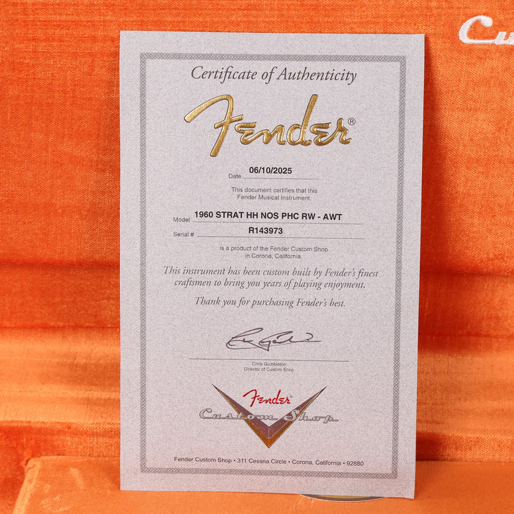 Fender Custom Shop 1960 'Left Lane' Stratocaster Arctic White Matching Headstock