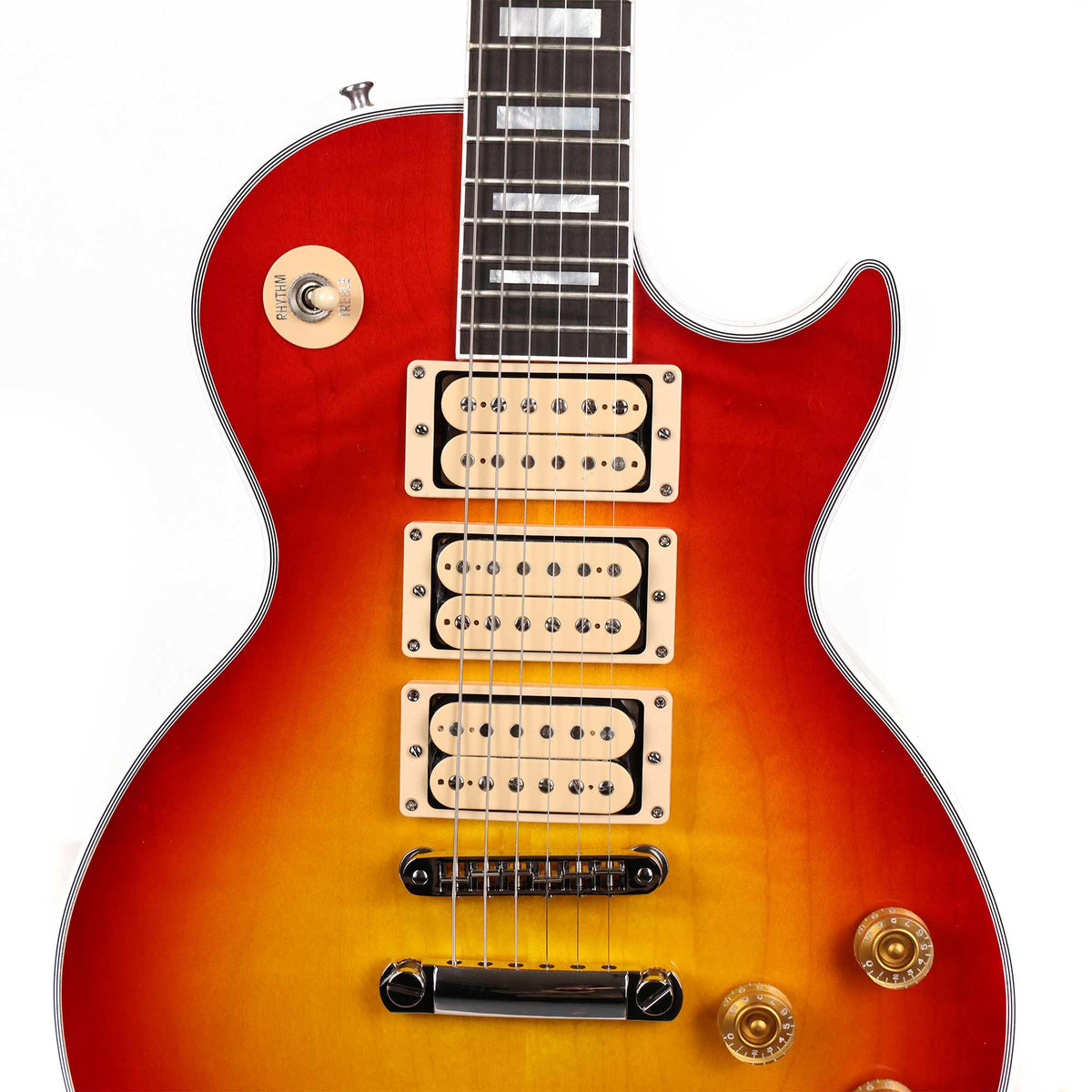 Gibson Custom Shop Les Paul Custom Made 2 Measure Cherry Sunburst Triple '57 Classics and Nickel Hardware — 4