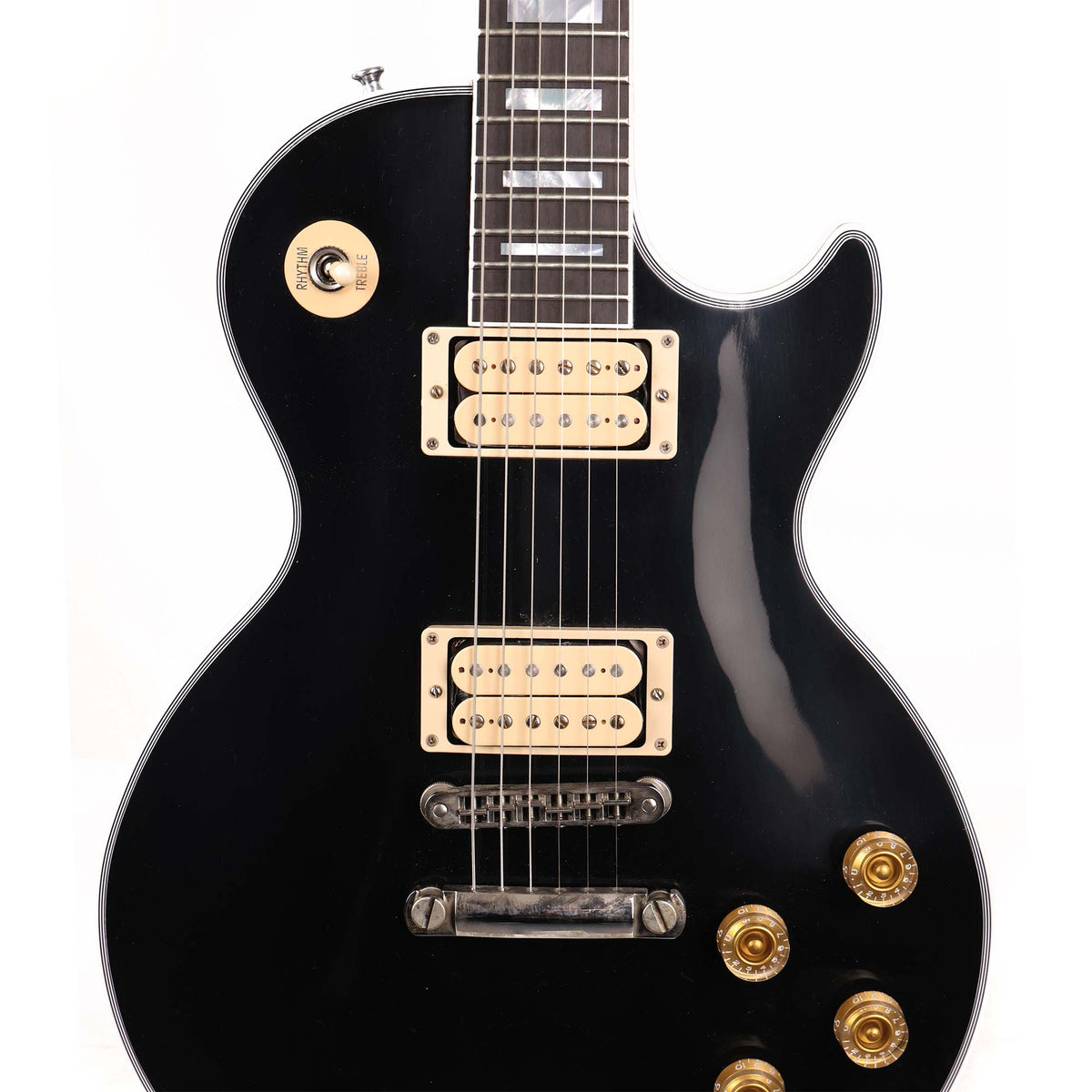 Gibson Custom Shop Les Paul Custom Made 2 Measure Ebony with Double Classic White Pickups — 4
