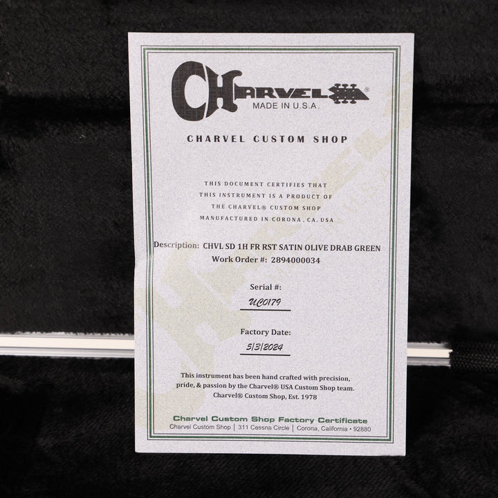 Charvel Custom Shop San Dimas 1H Satin Olive Drab