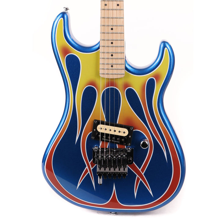 Kramer Custom Graphics Series Baretta Hot Rod Blue Sparkle Flames Used