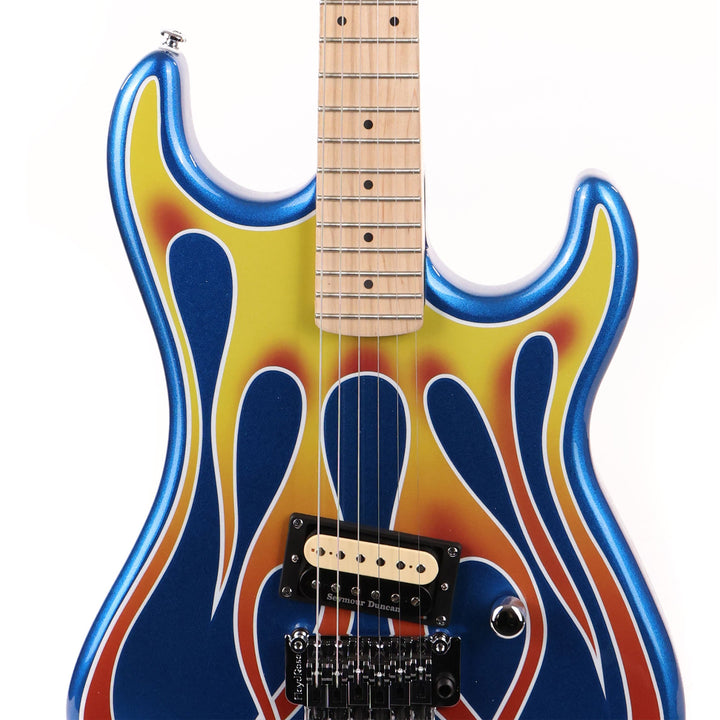 Kramer Custom Graphics Series Baretta Hot Rod Blue Sparkle Flames Used