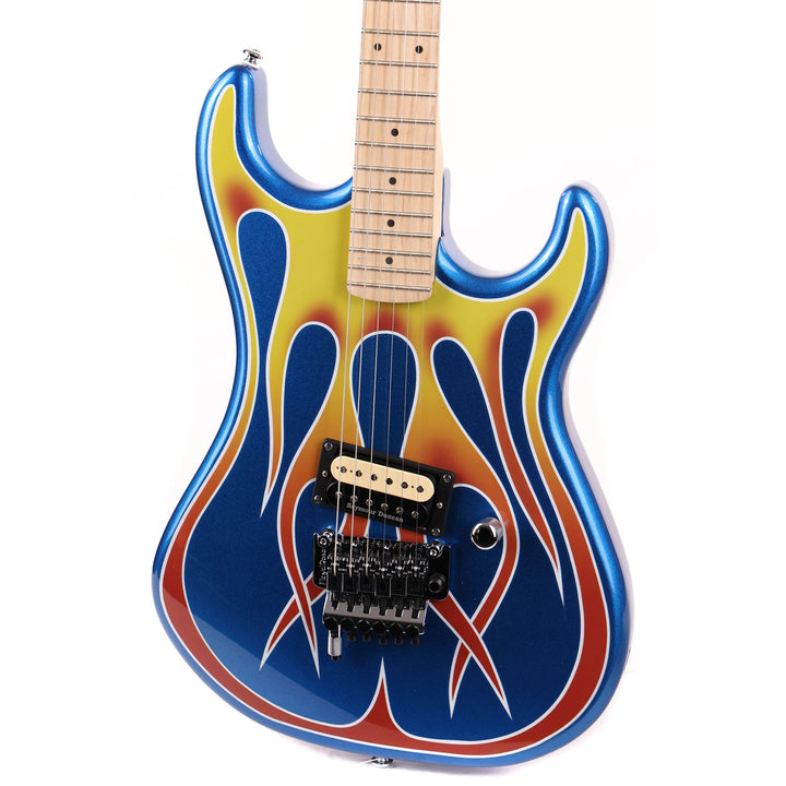 Kramer Custom Graphics Series Baretta Hot Rod Blue Sparkle Flames Used