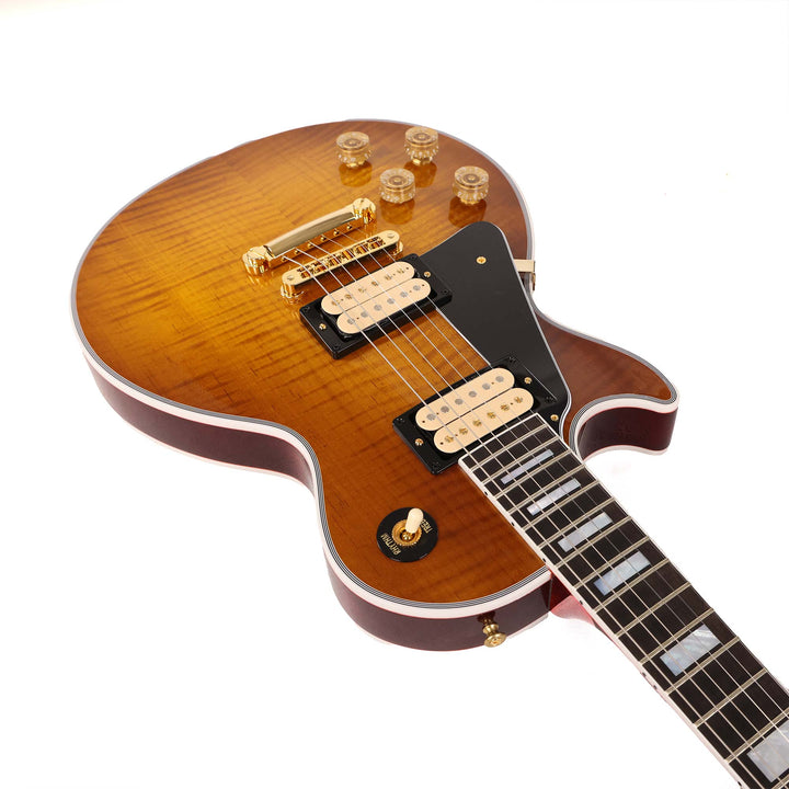 Gibson Custom Shop Les Paul Custom Left-Handed Made 2 Measure Music Zoo Roasted Top Dirty Lemon Fade