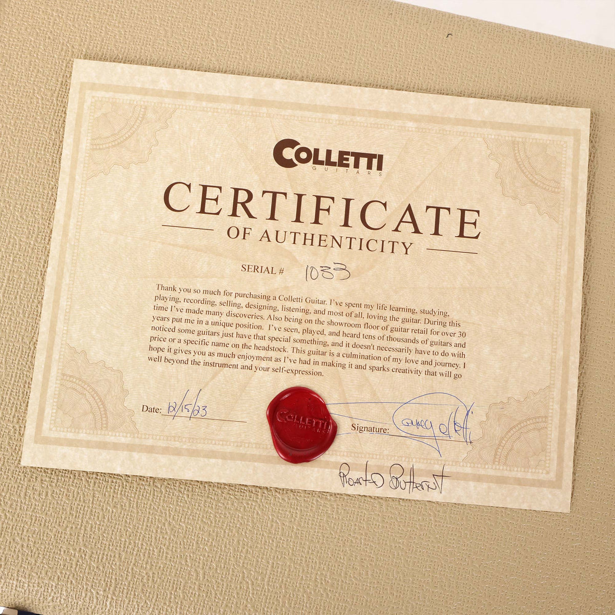 Colletti Guitars Speed of Sound Aged Roasted Butternut Natural Oil — 9