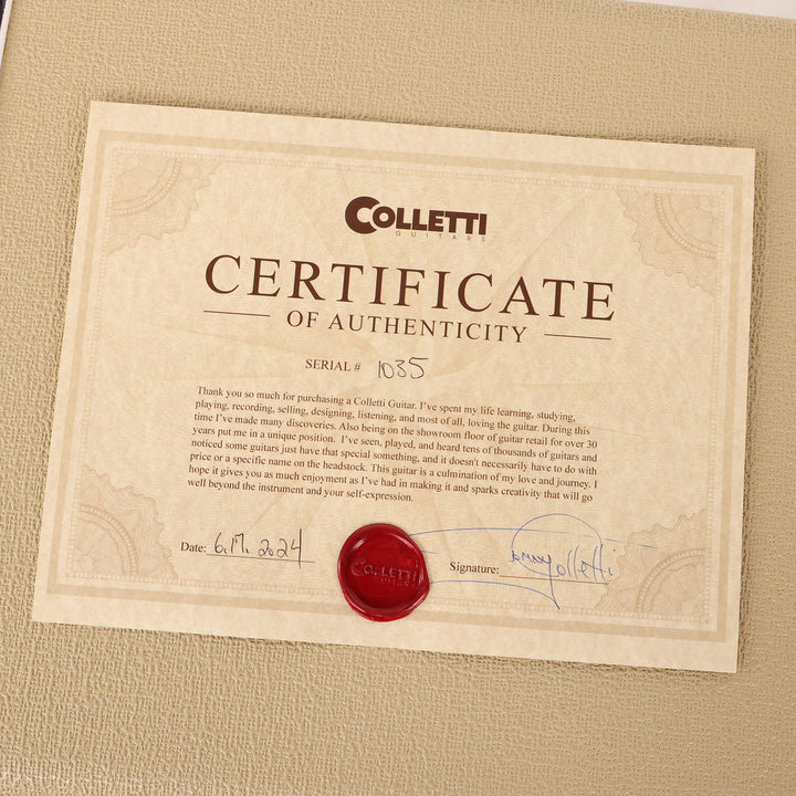 Colletti Guitars Speed of Sound Left-Handed Natural Oil