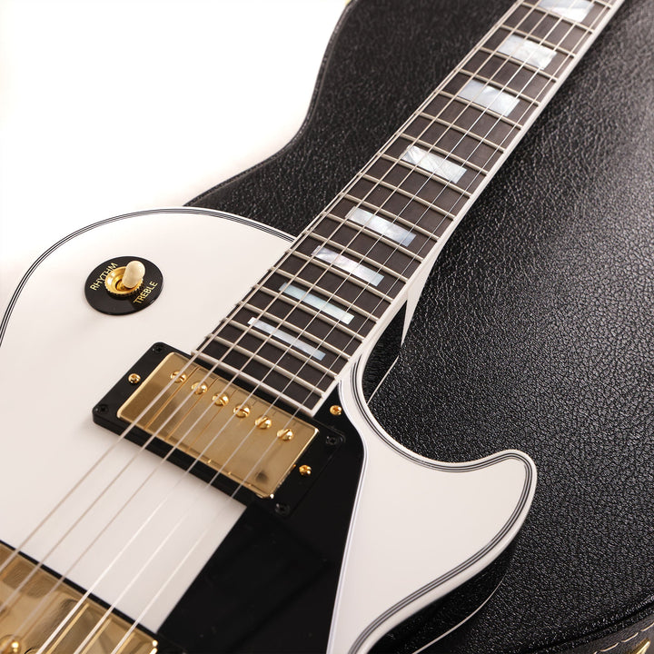 Gibson Custom Shop M2M Les Paul Custom Alpine White with Ebony Sides and Stinger
