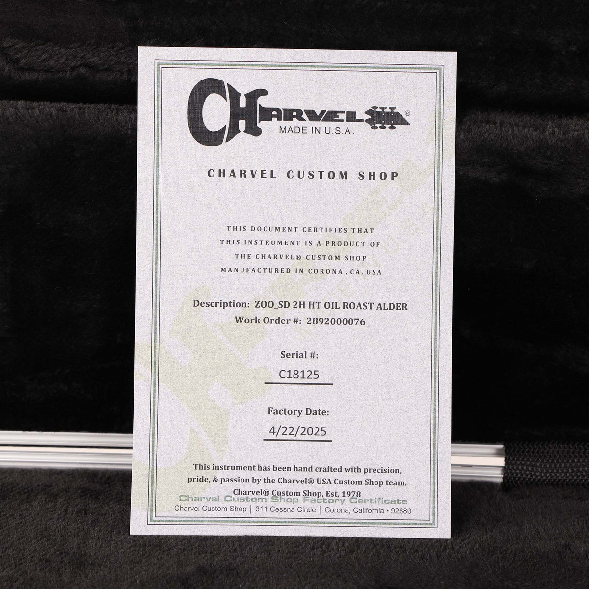 Charvel Custom Shop San Dimas Hardtail Roasted Alder Natural Oil — 8