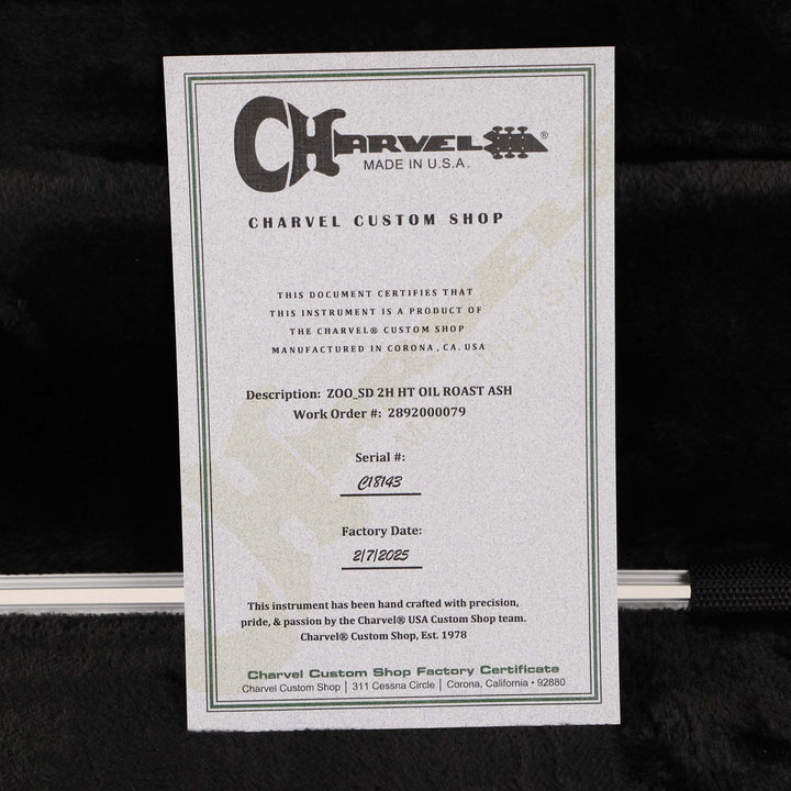 Charvel Custom Shop San Dimas Hardtail Roasted Ash Natural Oil Finish