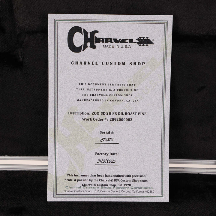 Charvel Custom Shop San Dimas Roasted Pine Natural Oil Finish