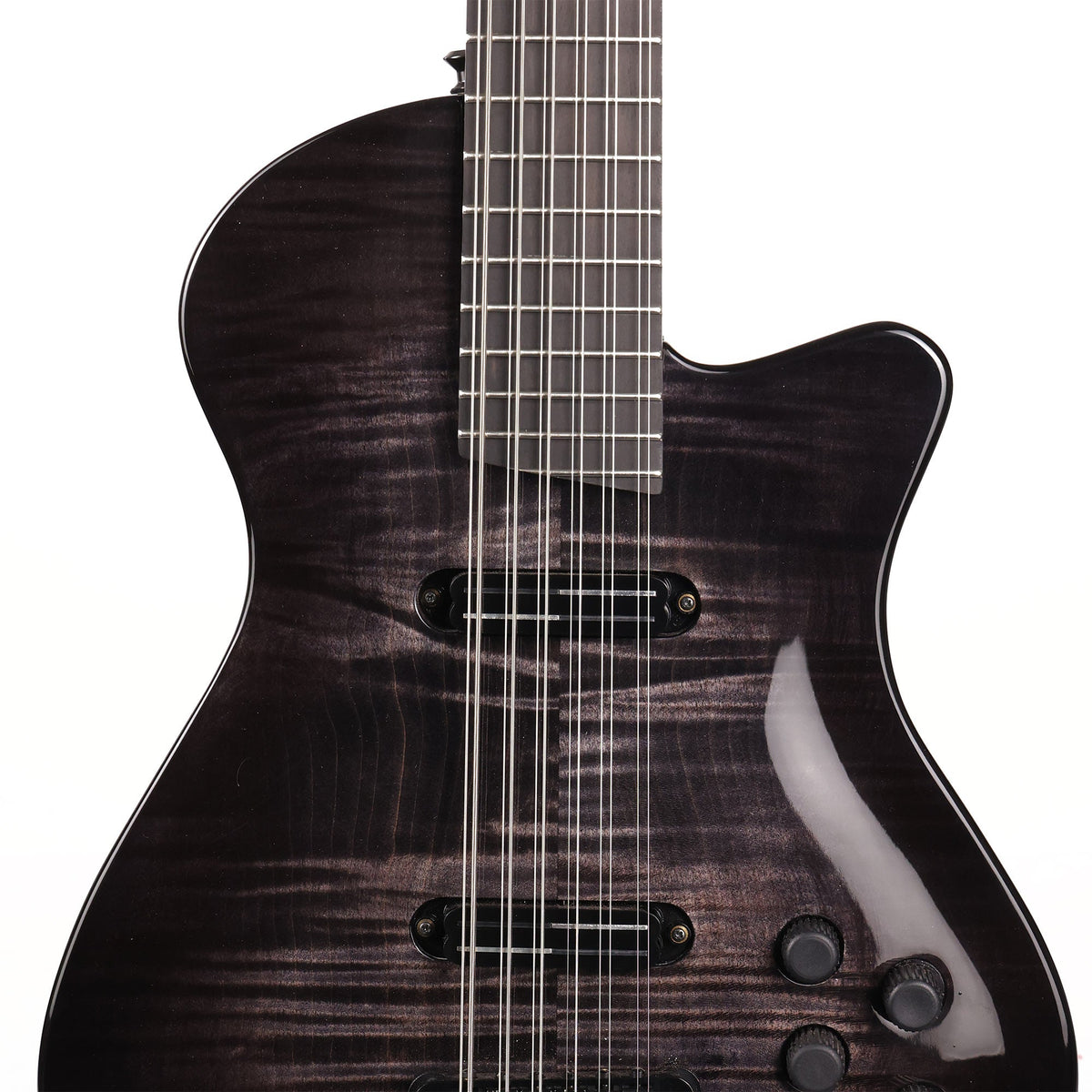 Veillette Swift Series 12-String Baritone Guitar Transparent Black — 4
