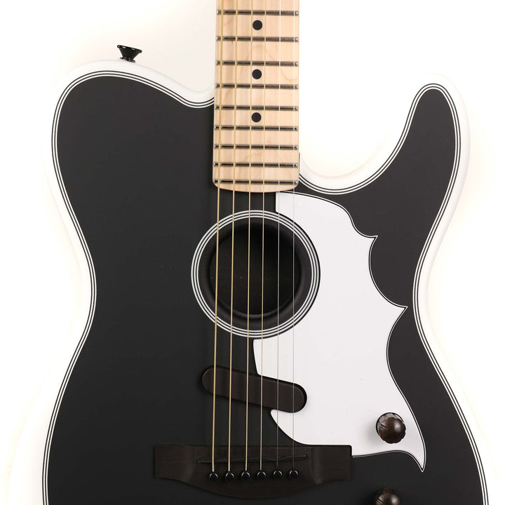 Fender Jack White Triplesonic Acoustasonic Telecaster Satin Arctic White with Black Top