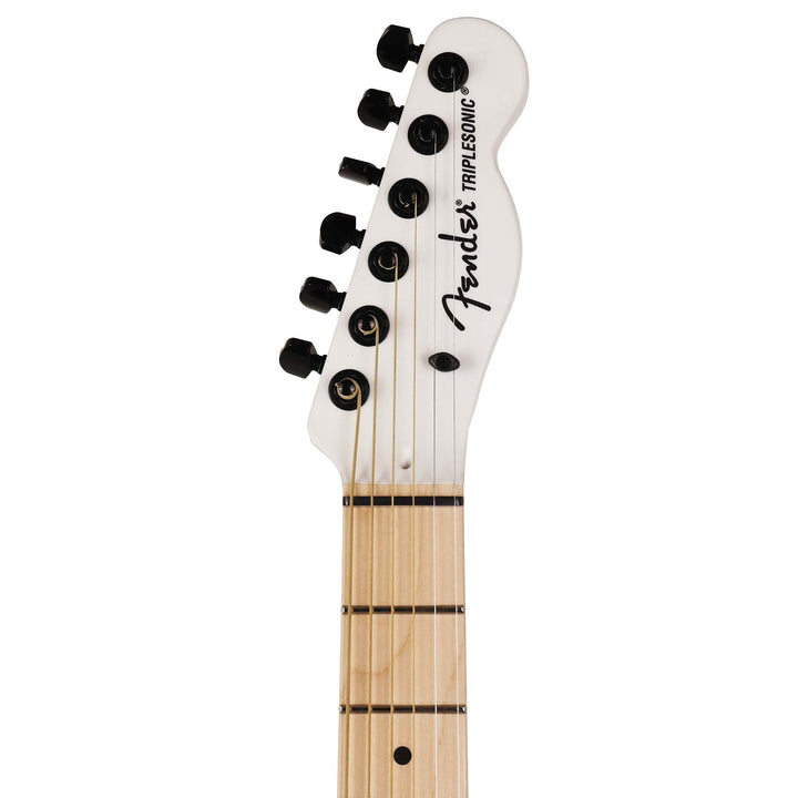 Fender Jack White Triplesonic Acoustasonic Telecaster Satin Arctic White with Black Top
