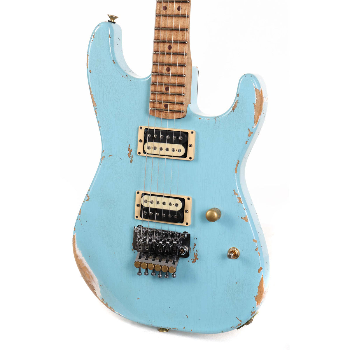 Charvel Custom Shop San Dimas Nitro Aged Music Zoo Exclusive Daphne Blue — 4