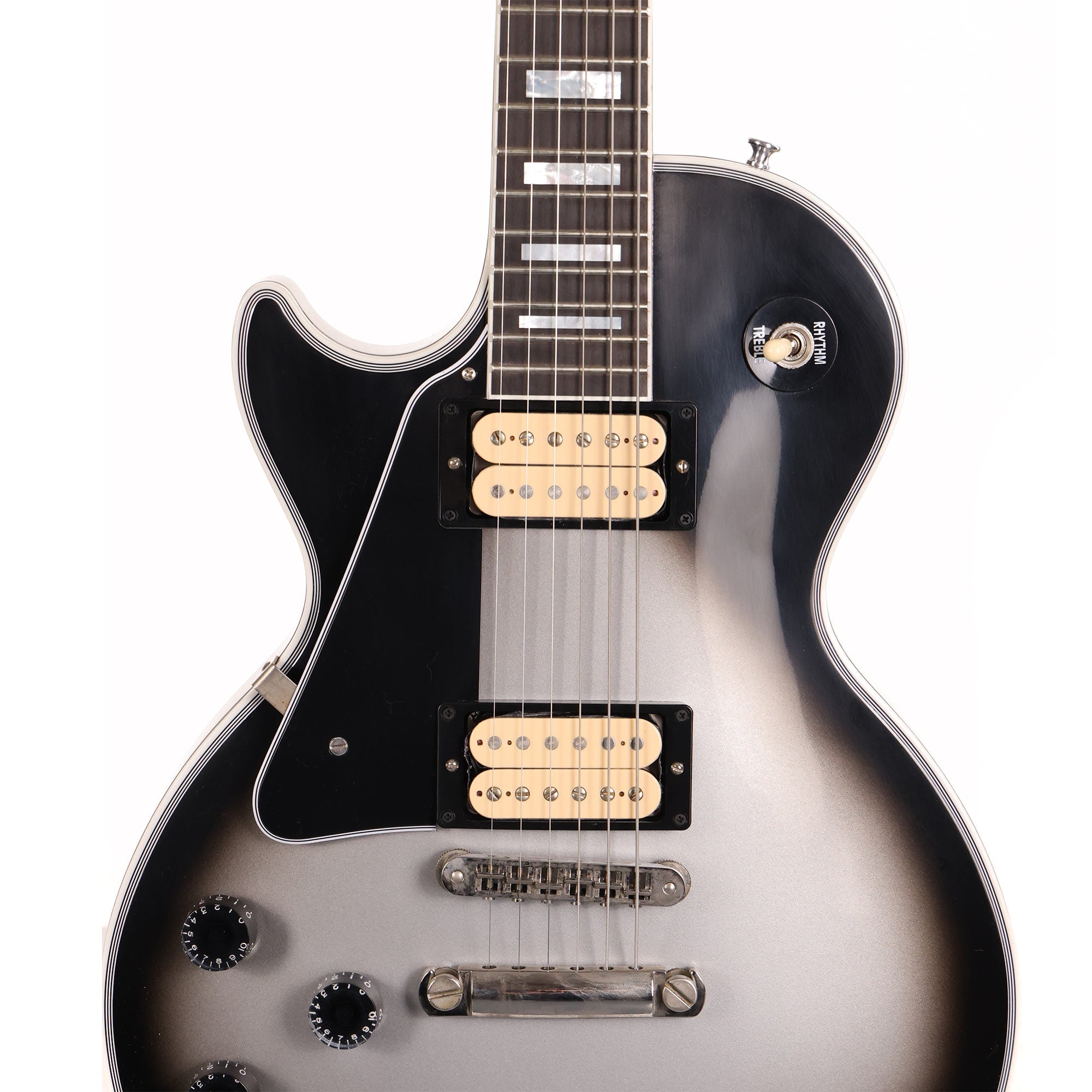 Gibson Electric Guitar グラデーションシルバー Gibson M2M Les Paul Custom Left-Handed Silverburst | The Music Zoo