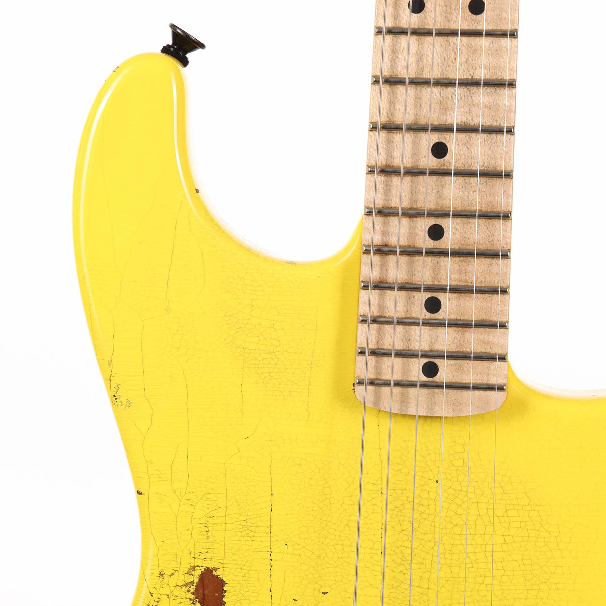 Charvel Custom Shop San Dimas Nitro Aged Music Zoo Exclusive Graffiti Yellow — 5