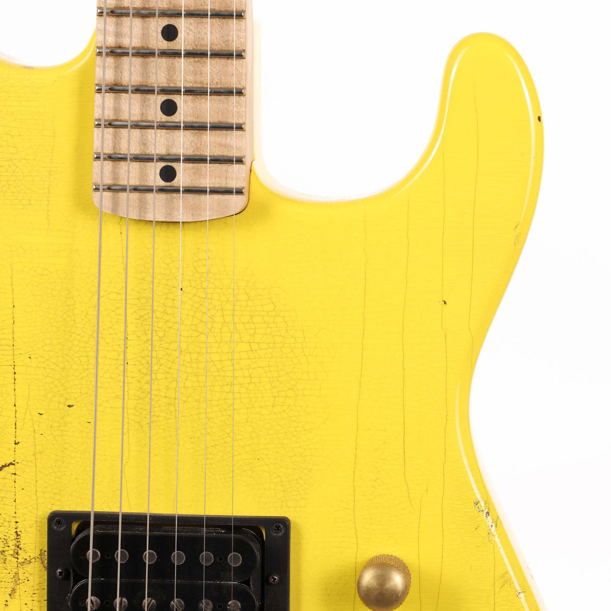 Charvel Custom Shop San Dimas Nitro Aged Music Zoo Exclusive Graffiti Yellow — 7