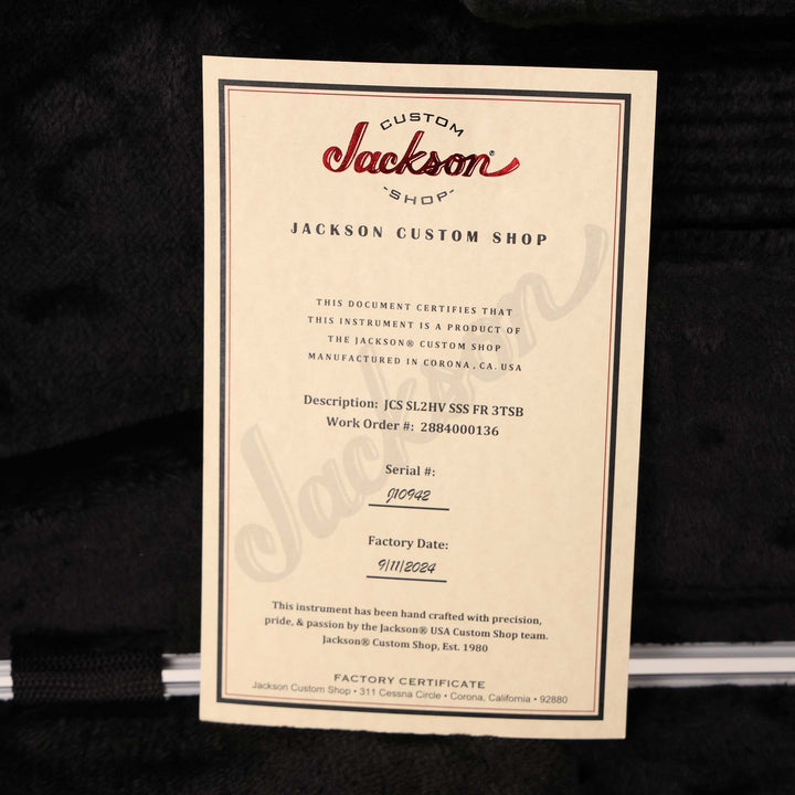 Jackson Custom Shop SL2H-V Soloist SSS 3-Tone Sunburst