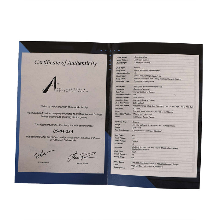 Tom Anderson Crowdster Plus Natural Yellow Sun with Cherry Shaded Edge