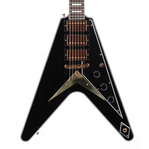 Gibson Custom Shop Flying V Custom Made 2 Measure Gloss Ebony Triple Pickup