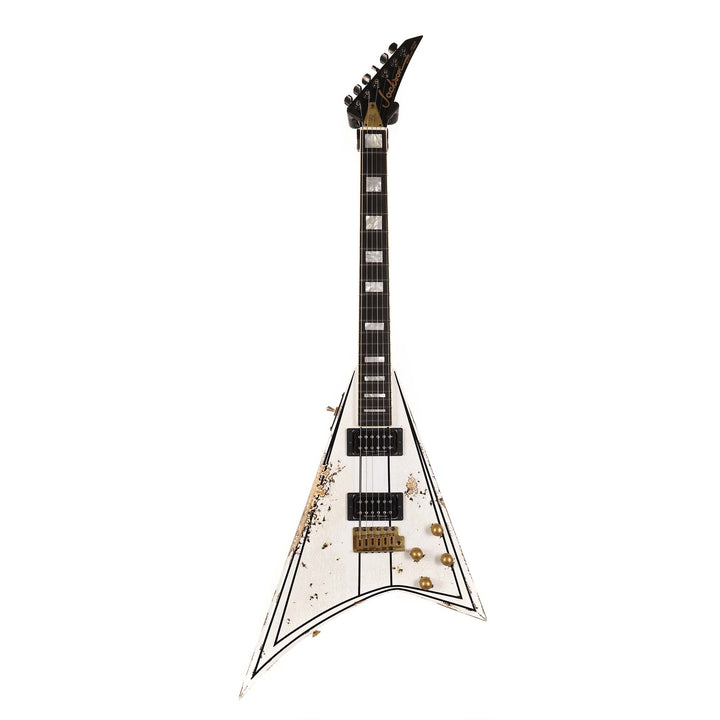 Jackson Custom Shop RR 1.5 Rhoads Tour Relic White with Black Pinstripes