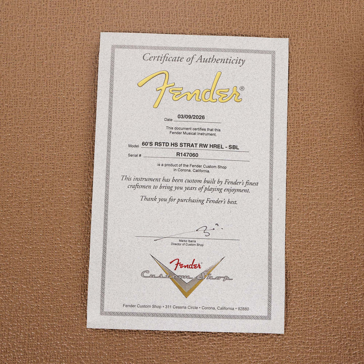 Fender Custom Shop '60s Roasted HS Stratocaster Heavy Relic Sonic Blue