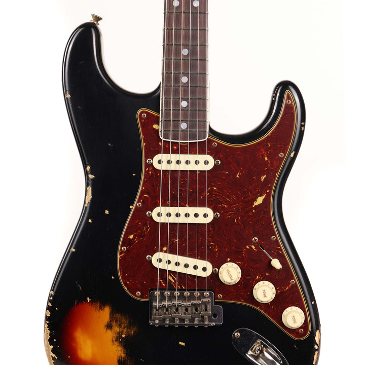 Fender Custom Shop 1967 Stratocaster Relic Aged Black over 3-Tone Sunburst