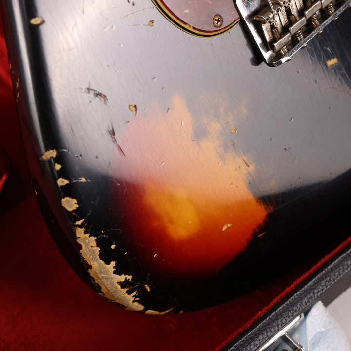 Fender Custom Shop 1967 Stratocaster Relic Aged Black over 3-Tone Sunburst
