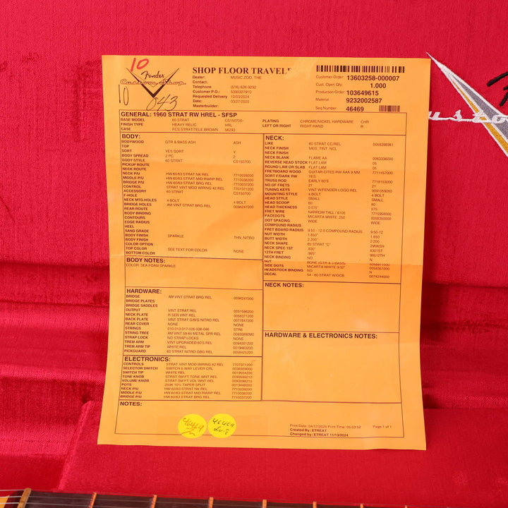 Fender Custom Shop 1960 Stratocaster Heavy Relic Seafoam Sparkle