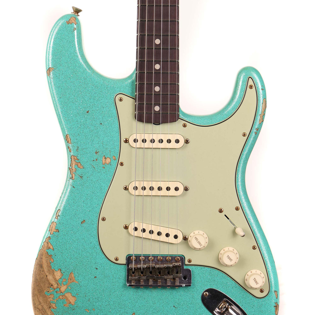 Fender Custom Shop 1960 Stratocaster Heavy Relic Seafoam Sparkle — 4