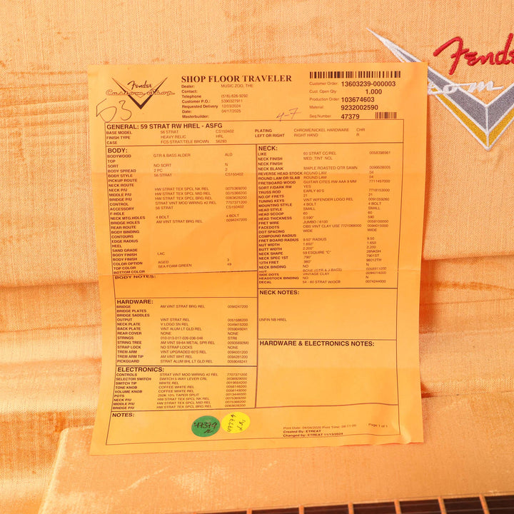 Fender Custom Shop 1959 Stratocaster Heavy Relic Aged Seafoam Green