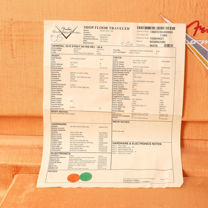 Fender Custom Shop '60s Stratocaster HH Relic Black