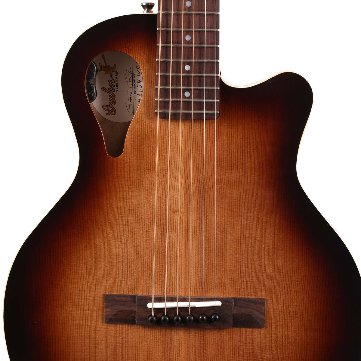 Gruhn Versitar Thinline Acoustic-Electric Red Cedar and Ash Sunburst — 4
