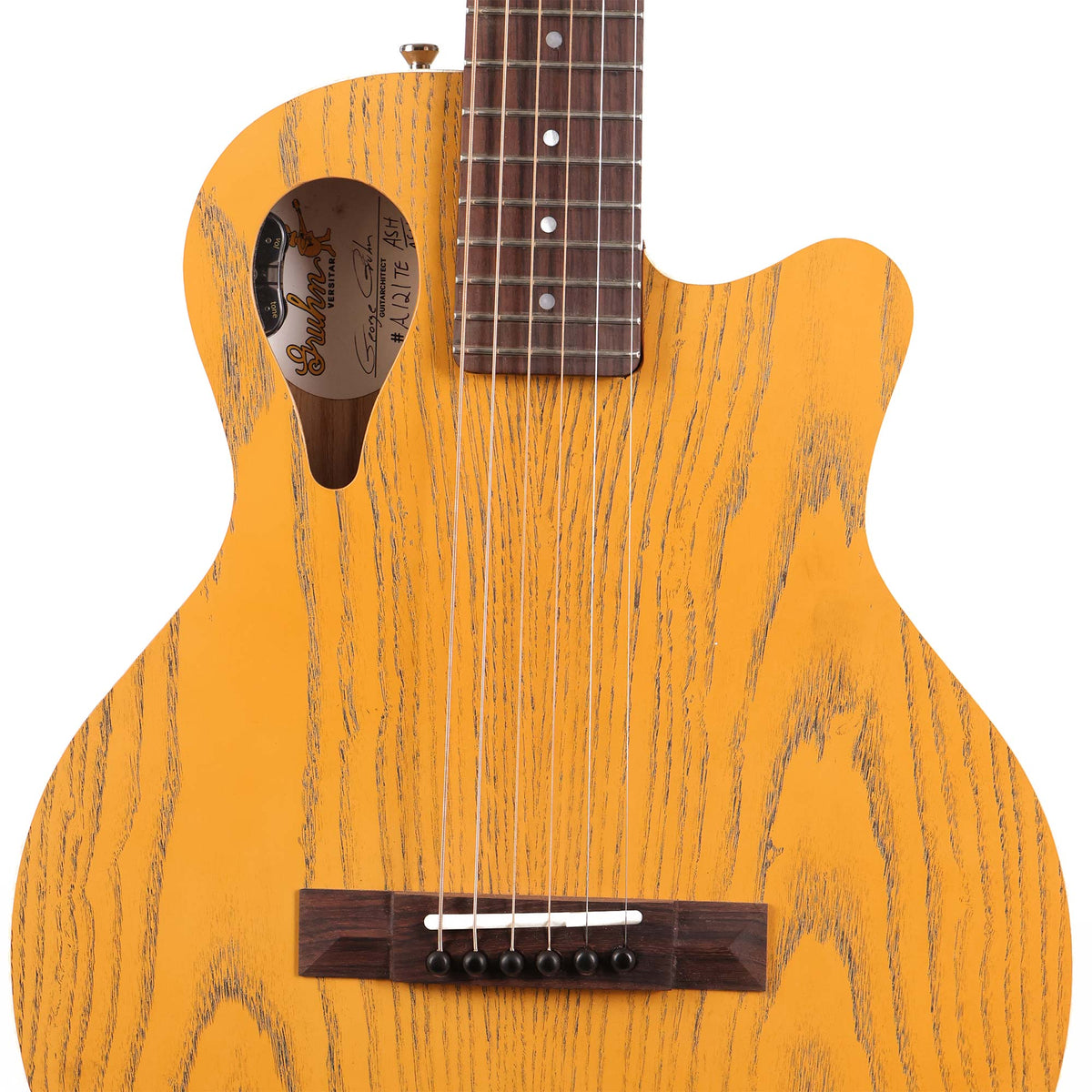 Gruhn Versitar Thinline Acoustic-Electric Red Ash Top and Body Dark TV Amber — 4