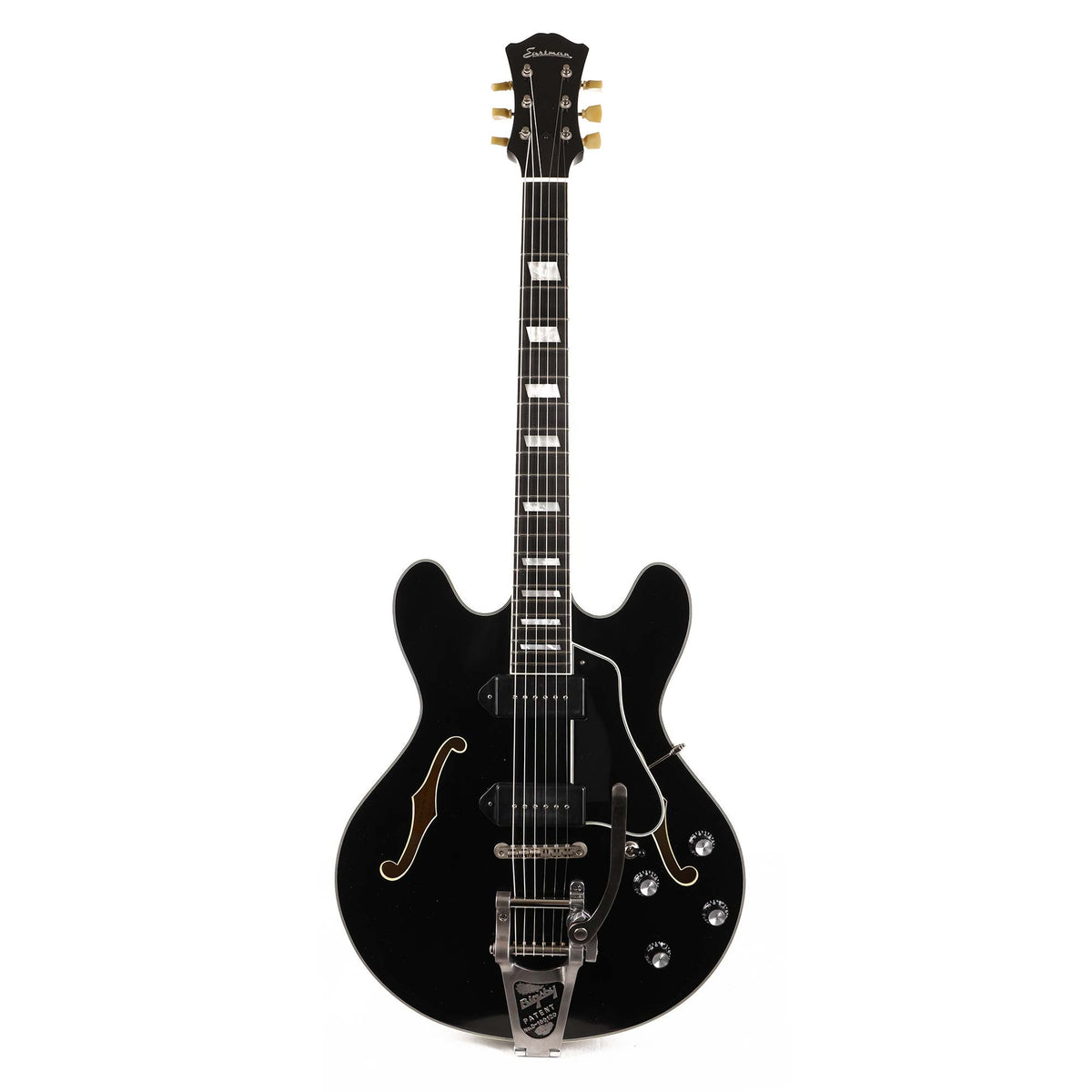 Eastman T64/TV Limited Edition Hollowbody Truetone Vintage Gloss Black — 2