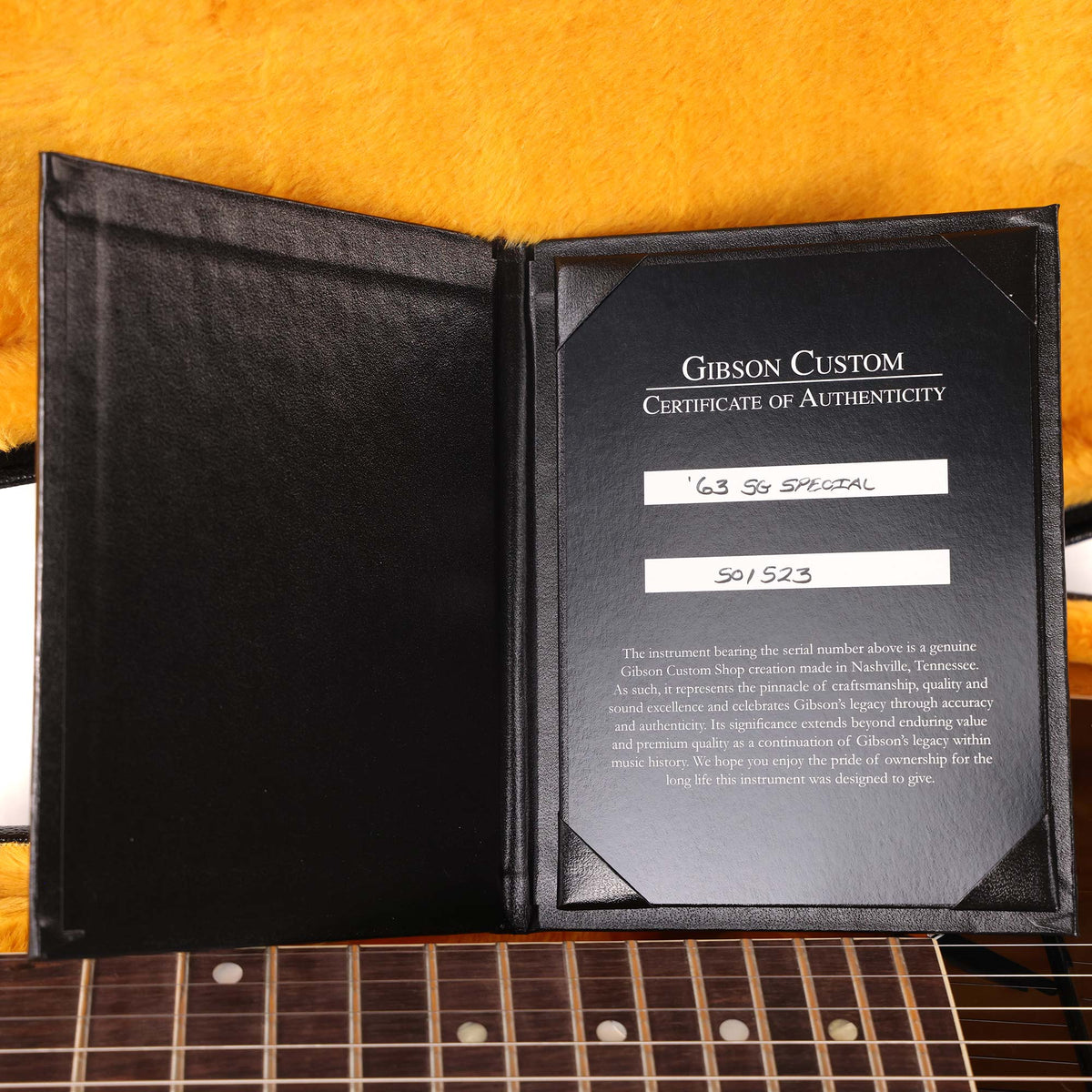 Gibson Custom Shop 1963 SG Special Reissue Made 2 Measure TV Gold — 9
