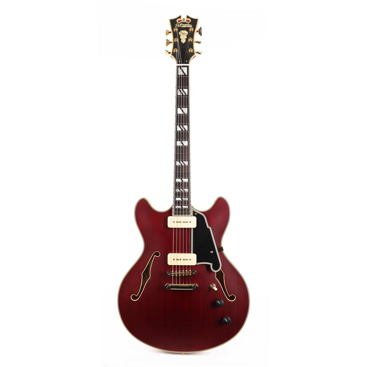 D'Angelico Deluxe DC Semi-Hollowbody Satin Trans Wine — 2