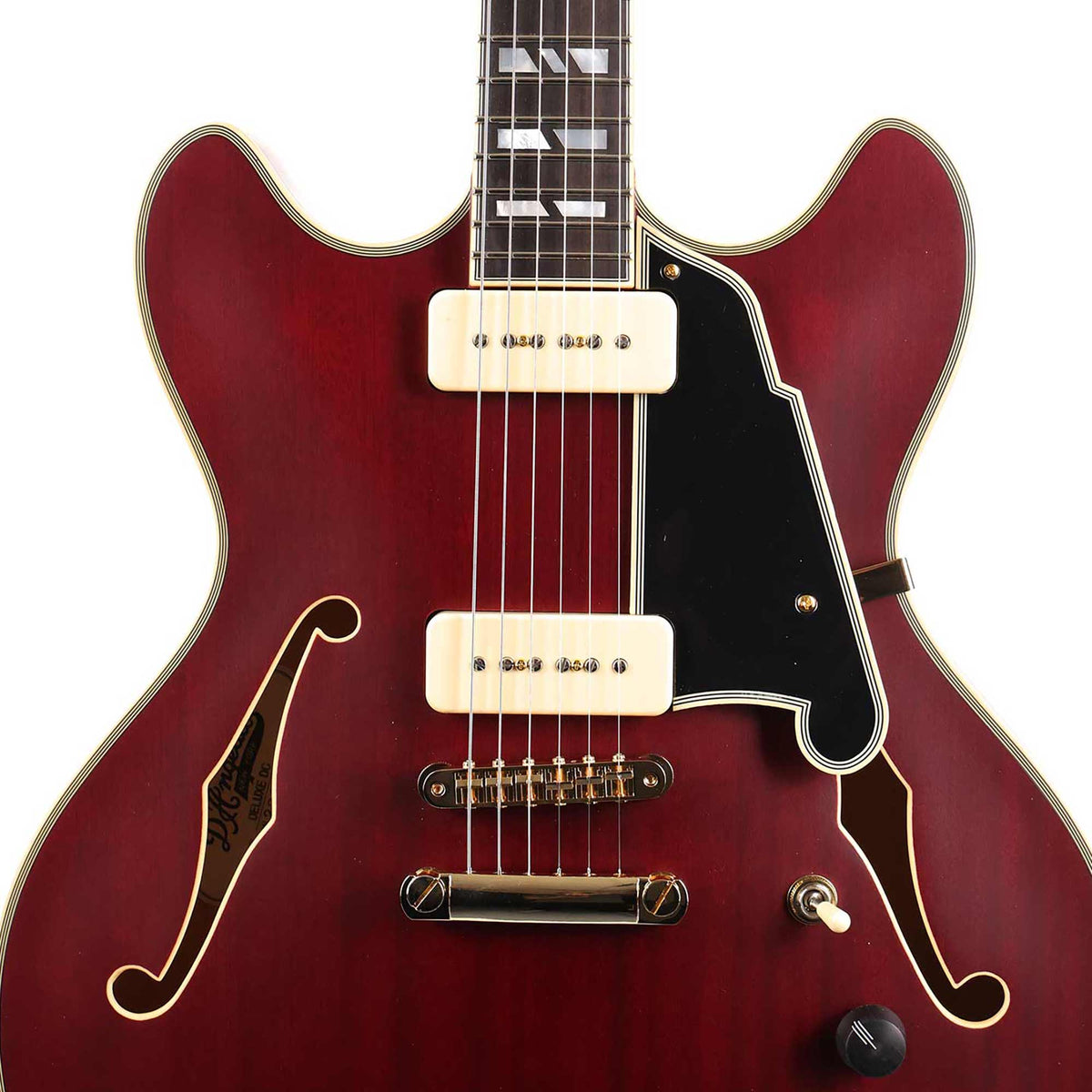 D'Angelico Deluxe DC Semi-Hollowbody Satin Trans Wine — 4