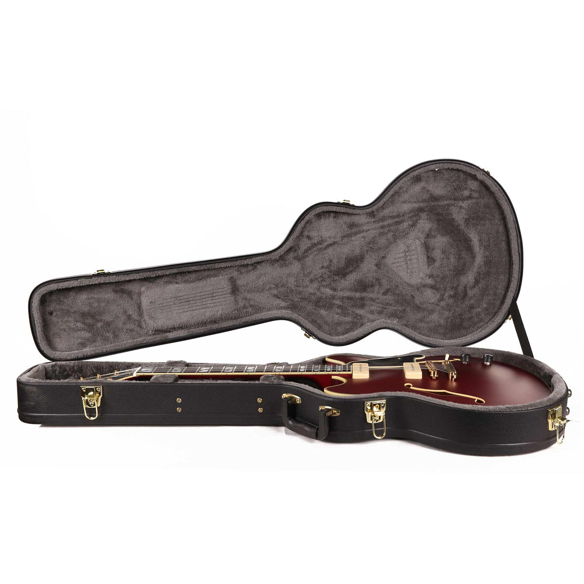 D'Angelico Deluxe DC Semi-Hollowbody Satin Trans Wine — 8