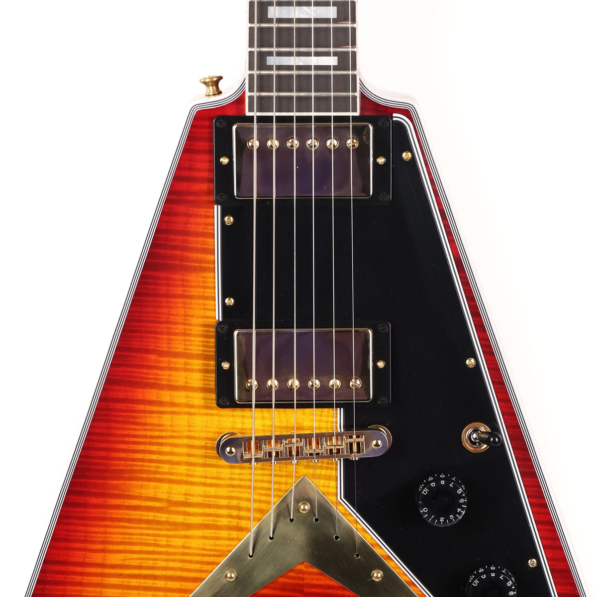 Gibson Custom Shop Flying V Custom Made 2 Measure Figured Top Factory Burst VOS — 4