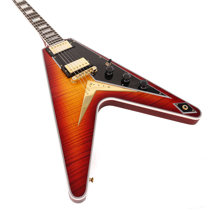 02 Custom Factory Gibson Custom Shop Flying V Custom Made 2 Measure Figured Top Factory ...