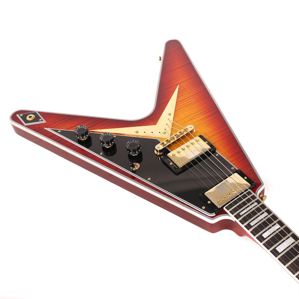 Gibson Custom Shop Flying V Custom Made 2 Measure Figured Top Factory Burst VOS — 7