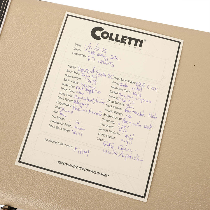 Colletti Guitars Speed of Sound Singlecut Nitro Cherry Sunburst