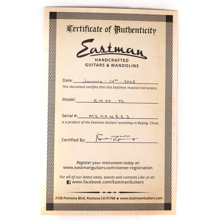 Eastman E10OO-TC Natural Thermo Cure Acoustic Guitar Natural