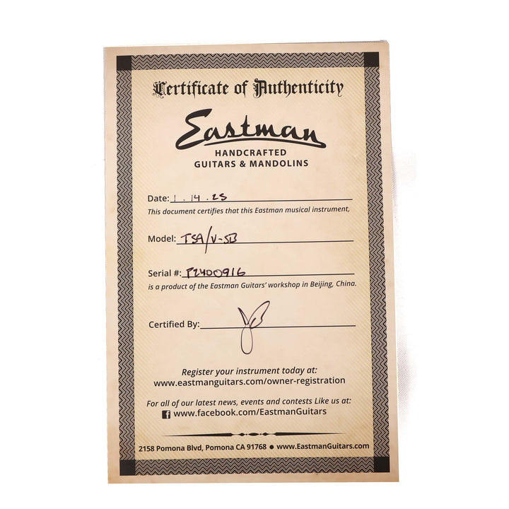 Eastman T59/v Thinline Archtop Antique Sunburst