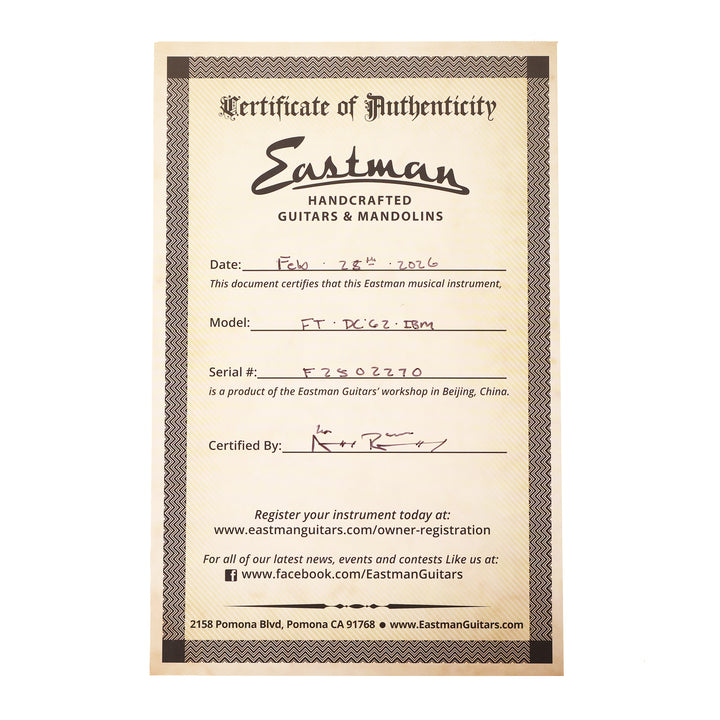 Eastman Fullertone DC'62 Ice Blue Metallic