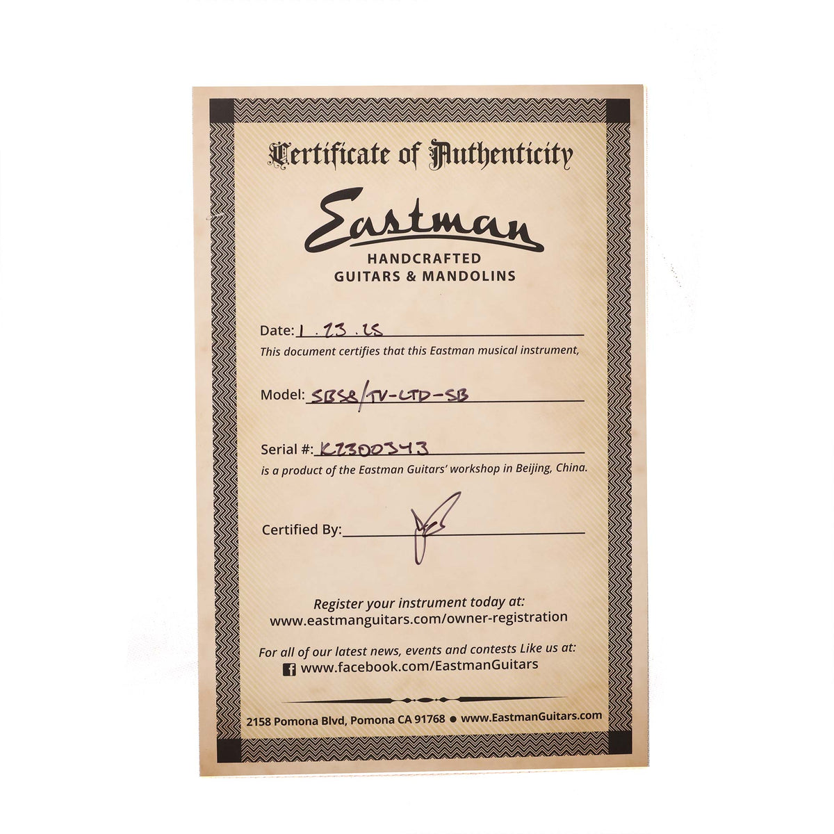Eastman SB58/TV Limited Edition Vintage Sunburst 2025 — 8