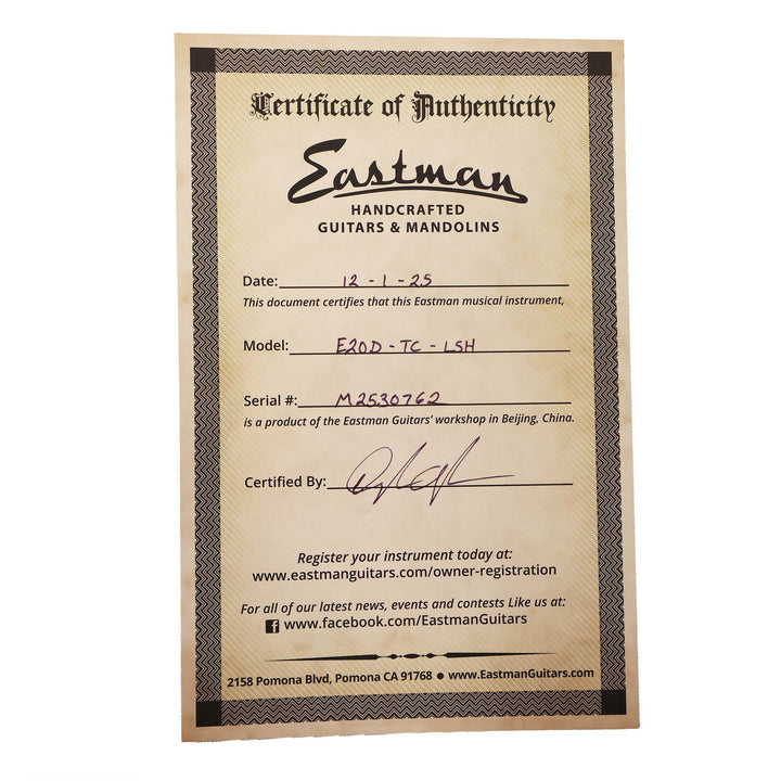 Eastman E20D Thermo-Cure Large Sound Hole Acoustic TrueTone Gloss