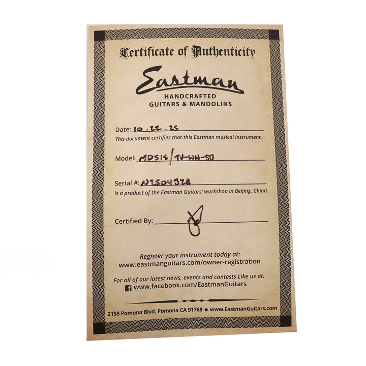 Eastman MD515/TV Wide-Neck Mandolin TrueTone Vintage Gloss Sunburst